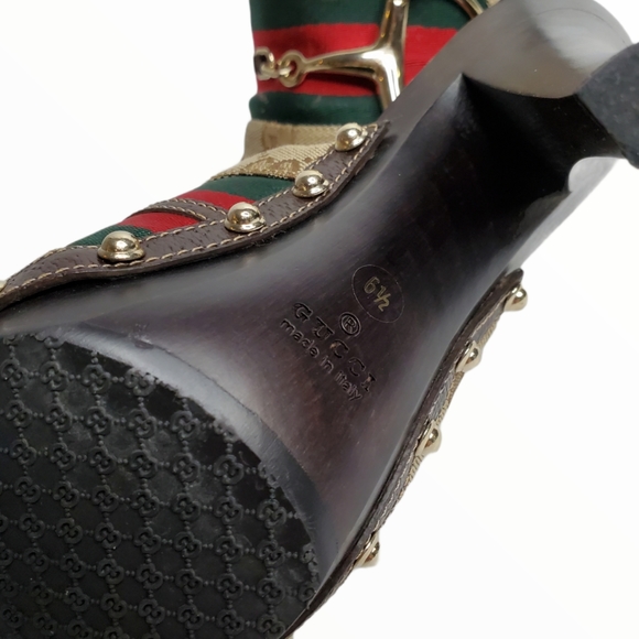 GUCCI HORSEBIT MULES CANVAS - Picture 10 of 16